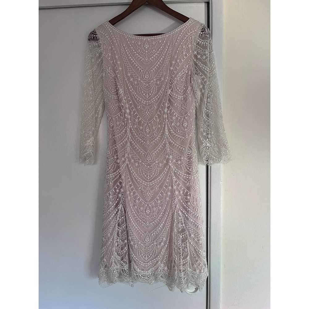 Tadashi Shoji Bridal Matilda 3/4-sleeve embroidered dress US8 NWOT